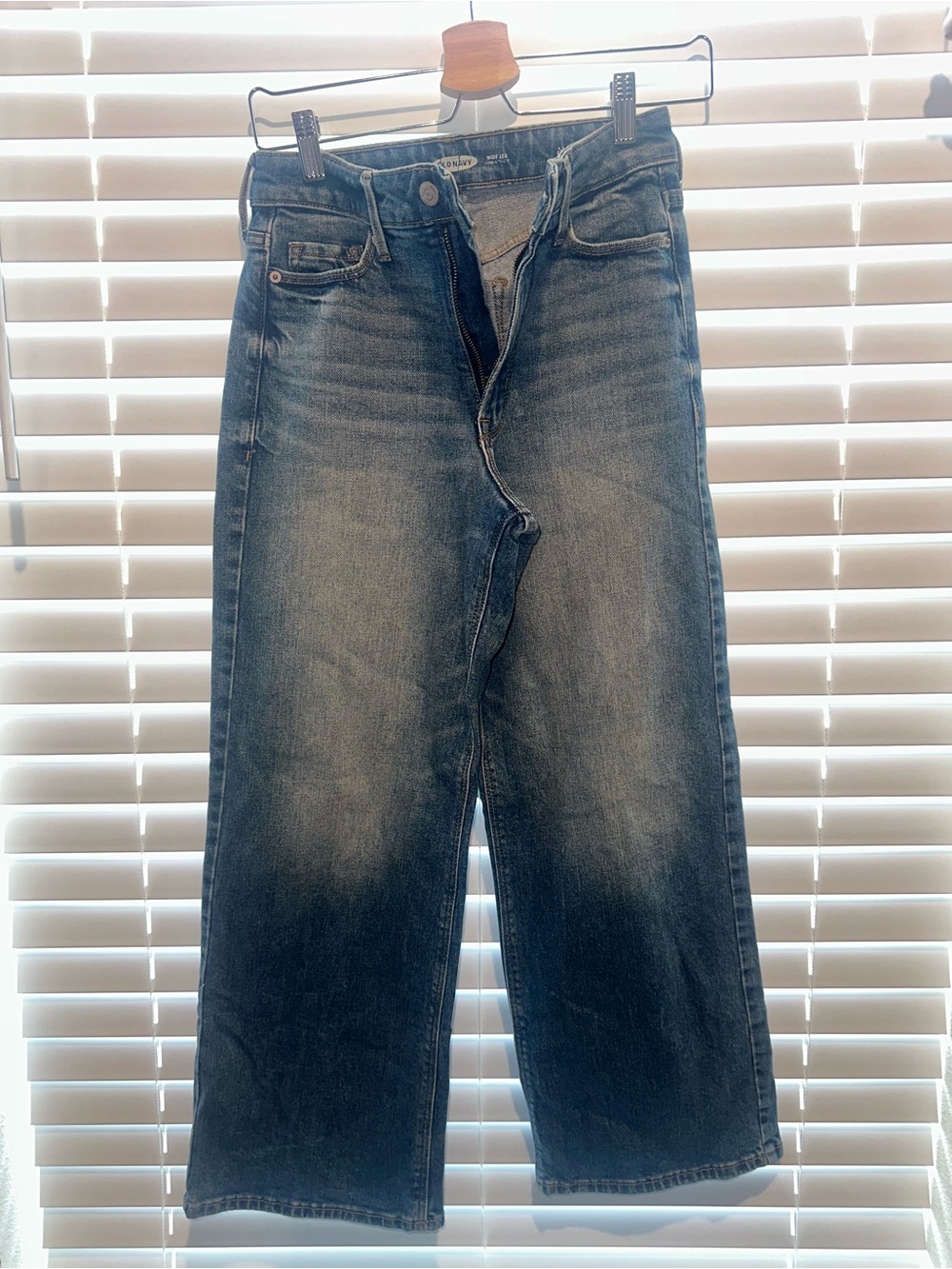 Old Navy Women's Cropped Wide-Leg Blue Jeans